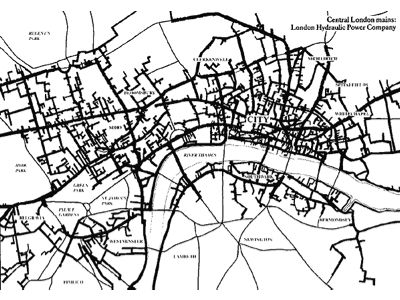 A map of London's 19th Century hydraulic power network